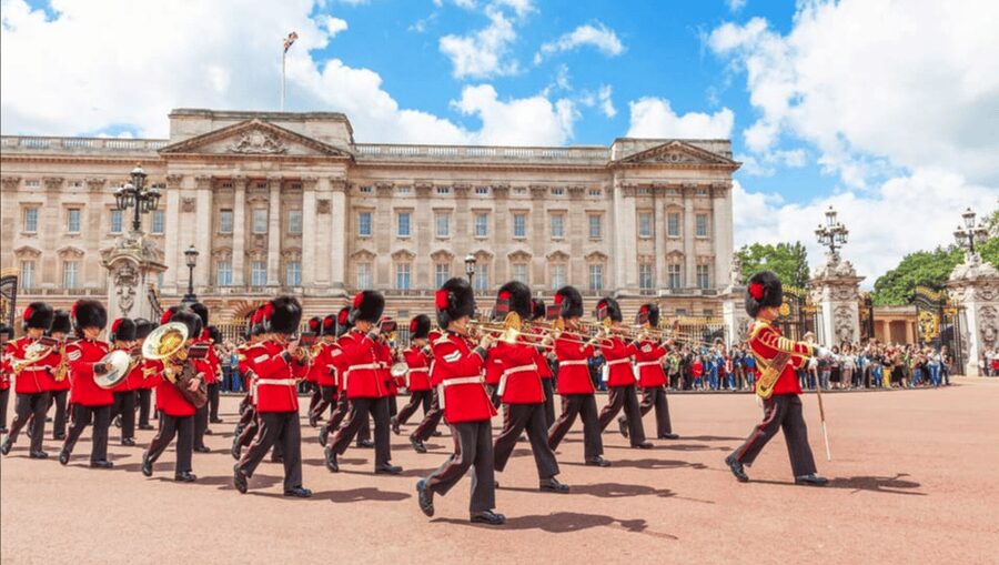 Changing of the Guard at Buckingham Palace - Clarence House and the Royal Family Story