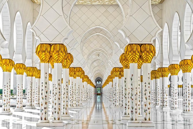 From Abu Dhabi: Grand Mosque, Qasr Al Watan Palace & Etihad Tower - Corniche and Emirates Palace: quick views rather than full visits