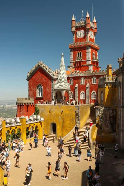 From Lisbon: Sintra, Pena Palace, Regaleira, Roca & Cascais - Guincho Beach and Boca do Inferno