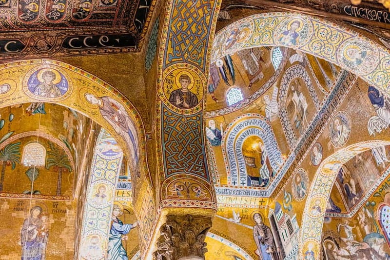 Golden Palermo: Visit the Cathedral, Royal Palace, and Palatine Chapel - Walking from the cathedral toward the Norman Palace