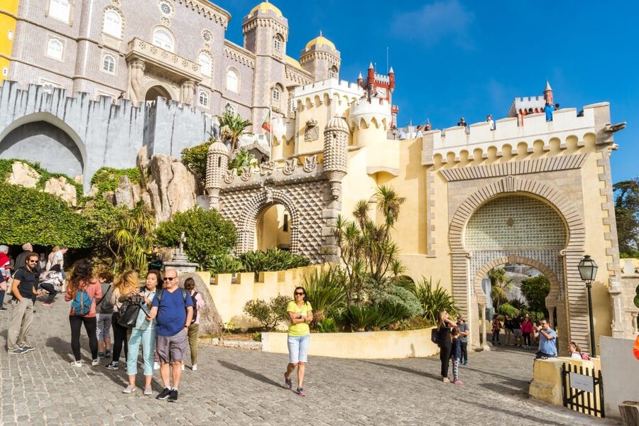 Lisbon: Sintra and Cascais Tour with Pena Palace Ticket - Entering Pena Palace and its colorful hilltop world