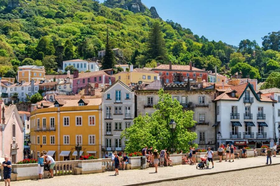 Lisbon: Sintra, Pena Palace, Belém Tour + sunset Boat Cruise - Sunset on the Tagus, with the 25th of April Bridge ahead