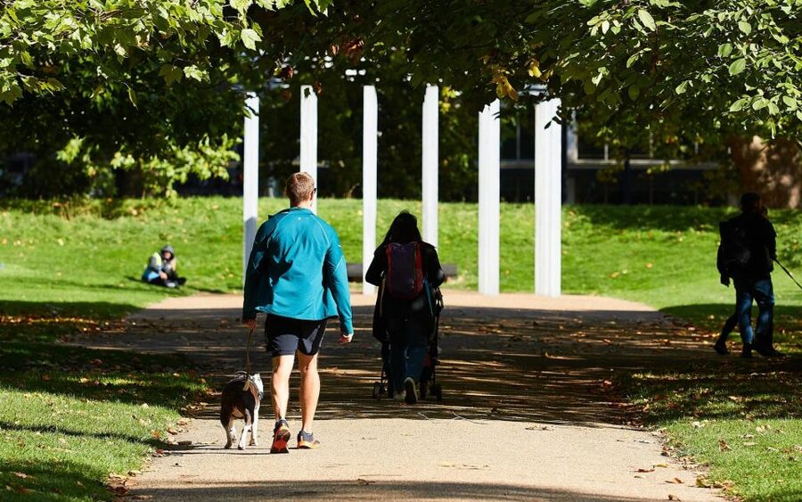London Afternoon Tea, Fast-Track Kensington Palace Tickets - Walking Toward the Palace With a Private Guide