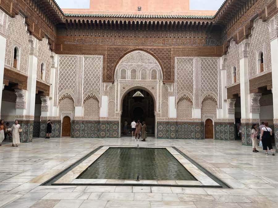 Marrakech: Bahia Palace, Madrasa Bn Yousef, Souk Medina Tour - Ben Youssef Madrasa and its fine detail