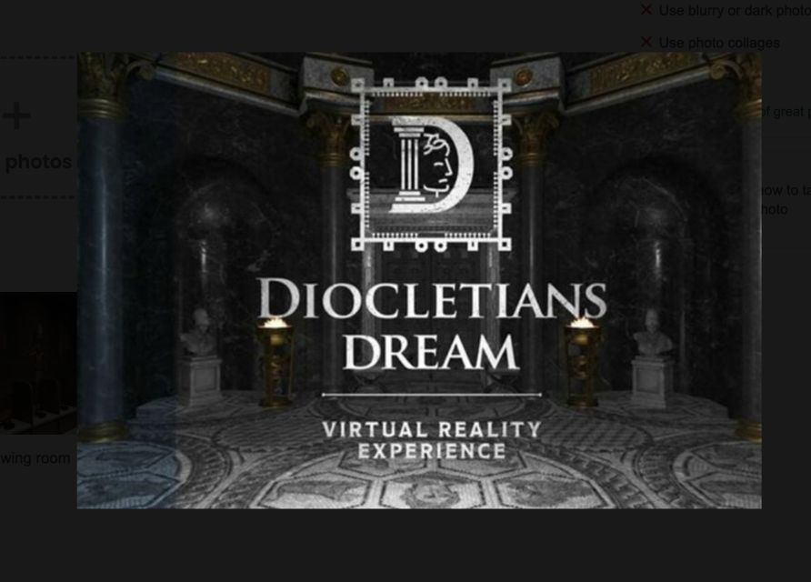 Split: Diocletian's Palace Virtual Reality Experience - Practical planning for your Split day