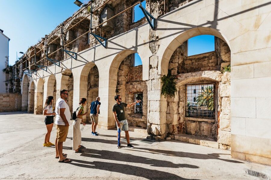 Split: Old Town and Diocletian Palace Walking Tour - Walking the Riva toward Marjan Hill